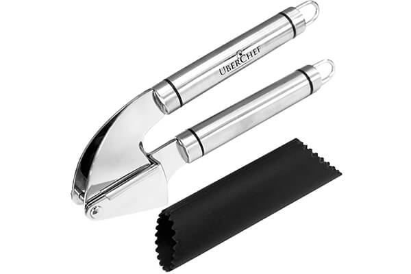 UberChef Stainless Steel Garlic Press and Peeler Set