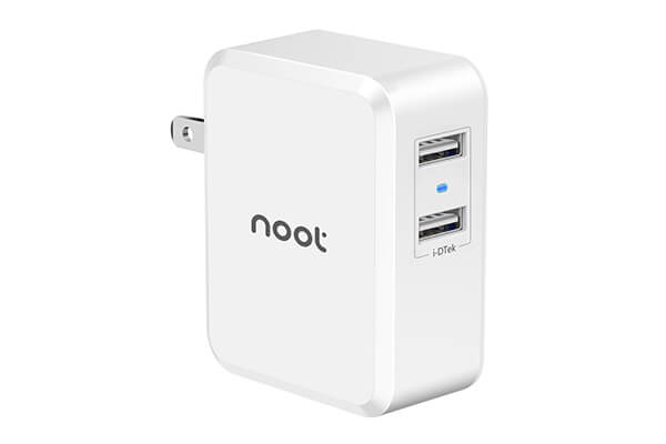 Noot Products 24W 4.8A Dual USB Wall Charger with i-DTek Technology