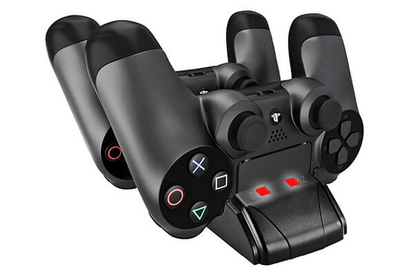 YOUSHARES Dual PS4 Controller Charger with Dual USB Charge Docking Station