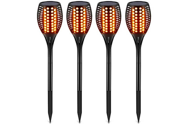 TomCare Solar Lights, Waterproof Flickering Flames Torches Lights