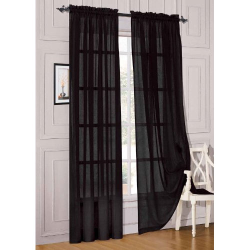 Elegant Comfort® 2 Piece Solid Sheer 60" x 84" Window Curtains