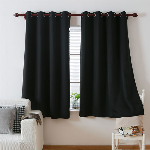 Deconovo Black Thermal Insulated Blackout Panel Curtain