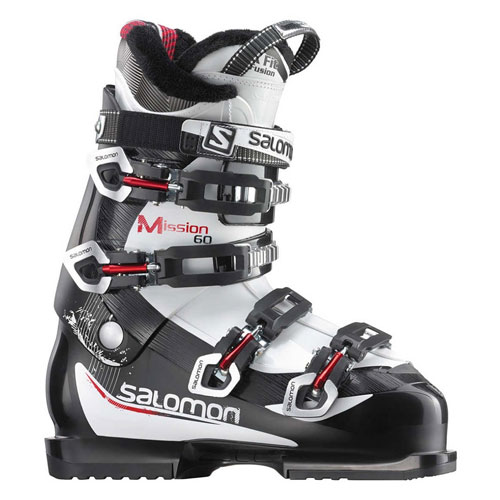 4. Salomon Mission 60 Ski Boots Black White Red Mens