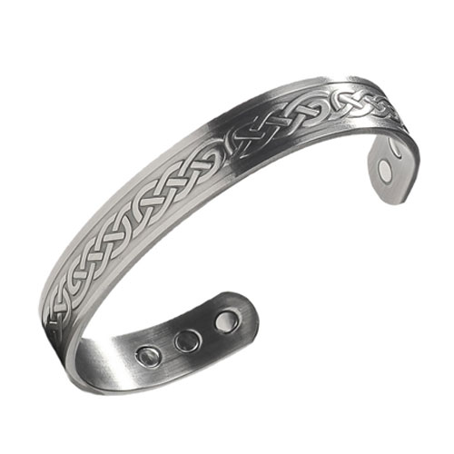 10. Earth Therapy - Stylish Masculine Pewter Copper Magnetic Cuff Bracelet