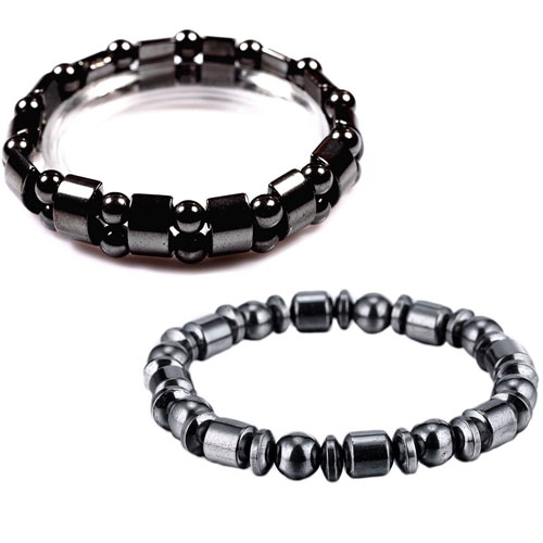 7. VIKI LYNN 2 pcs Hematite Black Pearl Bracelet