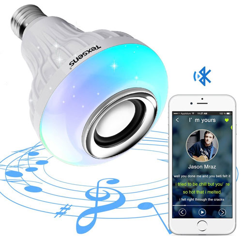 Texsens LED Light Bulb with Integrated Bluetooth Speaker