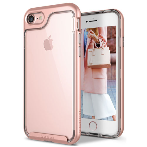 8. Caseology Clear and Rose Gold Case