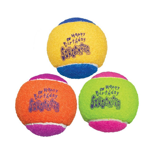 KONG Air Dog Squeakair Birthday Balls Dog Toy, Medium, (3 Balls)