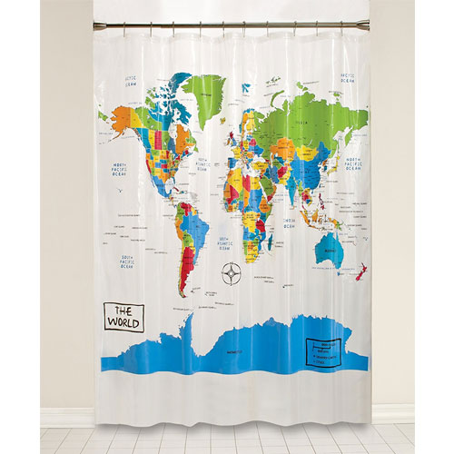 Saturday Knight the World Peva Shower Curtain