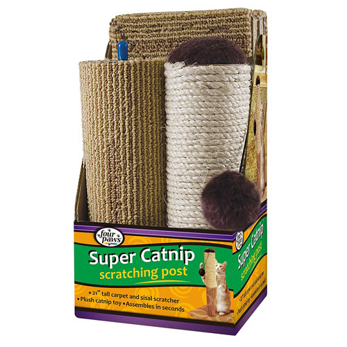 Four Paws Super Catnip Carpet and Sisal Scratching Post Cat House