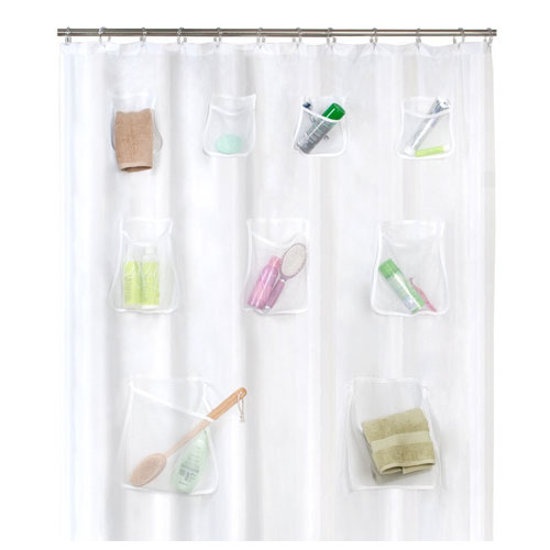 MAYTEX Mesh Pockets PEVA Shower Curtain