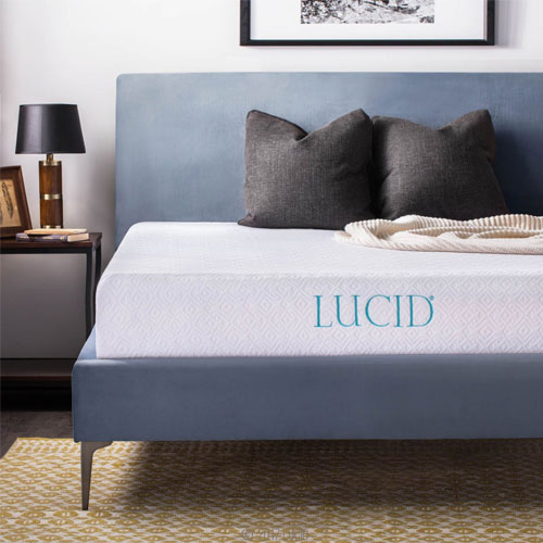 LUCID 10 Inch Gel Memory Foam Mattress, Queen