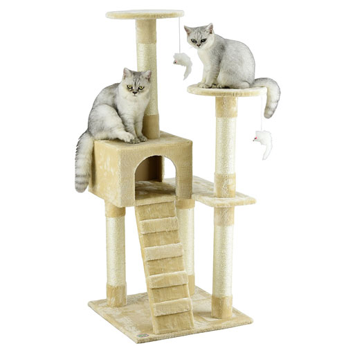 Go Pet Club Cat Tree Furniture Beige