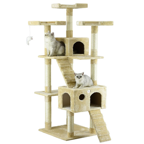 Go Pet Club 72" Beige Cat Tree Furniture