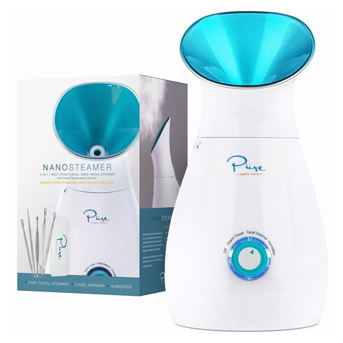 NanoSteamer - Large 3-in-1 Nano Ionic Facial Steamer with Precise Temp Control