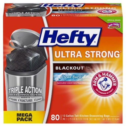 Hefty Ultra Sharp Blackout Trash Bags