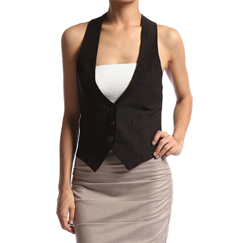 TheMogan Women's Adjustable Strap Racerback Vest Waistcoat