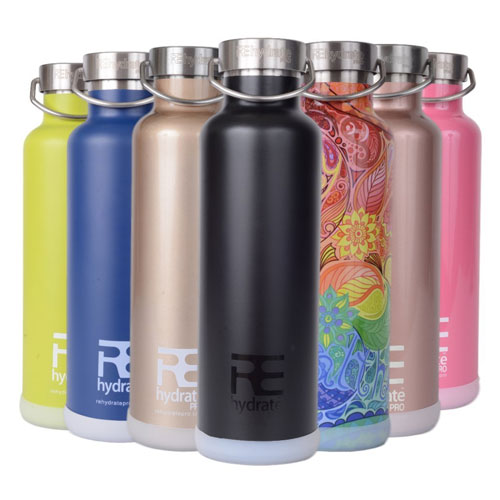 Rehydrate-Pro Double Wall (25oz) Insulated Stainless Steel Water Vacuum Bottle Flask