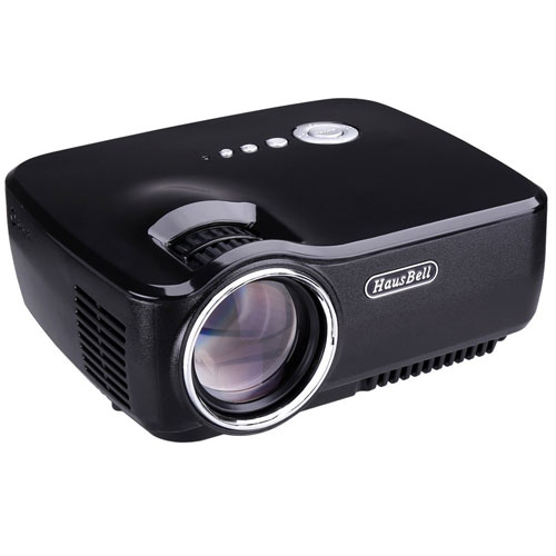 Projector, Hausbell LED Lumens 1500ANSI Luminous Efficiency Portable Projector