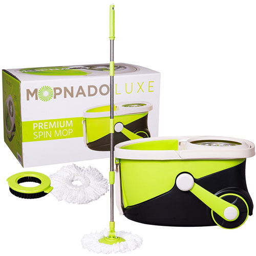 Mopnado Stainless Steel Deluxe Rolling Spin Mop Heads - Lime