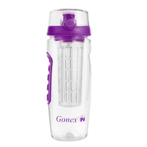 10. Gonex 32oz Fruit Infuser Water Bottle Flip Top BPA Free Tritan Water Bottle