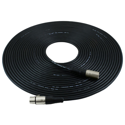 10. GLS Audio 50ft Mic Cable Patch Cords - XLR Male to XLR Female Black Microphone Cables